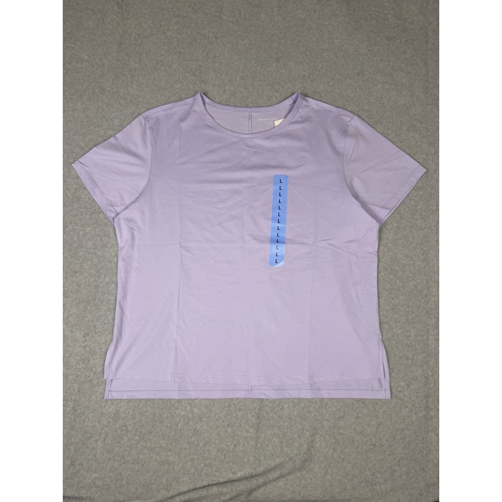 Member's Mark Women's Large Active Tee, Purple, Relaxed Fit with Side Slit